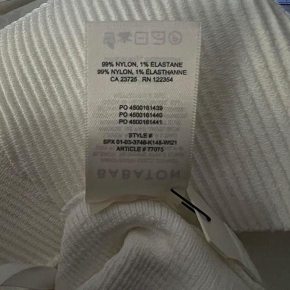 Babaton White Sculpt Knit Criss Cross Cropped Tank (Rib-knit Cross-Front Halter) - Picture 9 of 9